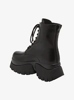 Koi Black Vilun Platform Combat Boots