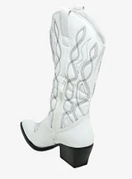 Yoki White Gayle Cowboy Boots