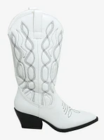 Yoki White Gayle Cowboy Boots