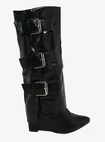 Yoki Black Buckle Erlinda Boots