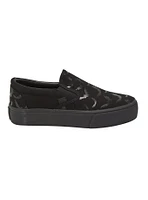 YRU Black Bat Slip-On Sneakers