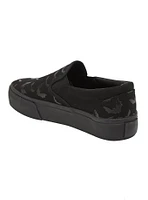 YRU Black Bat Slip-On Sneakers