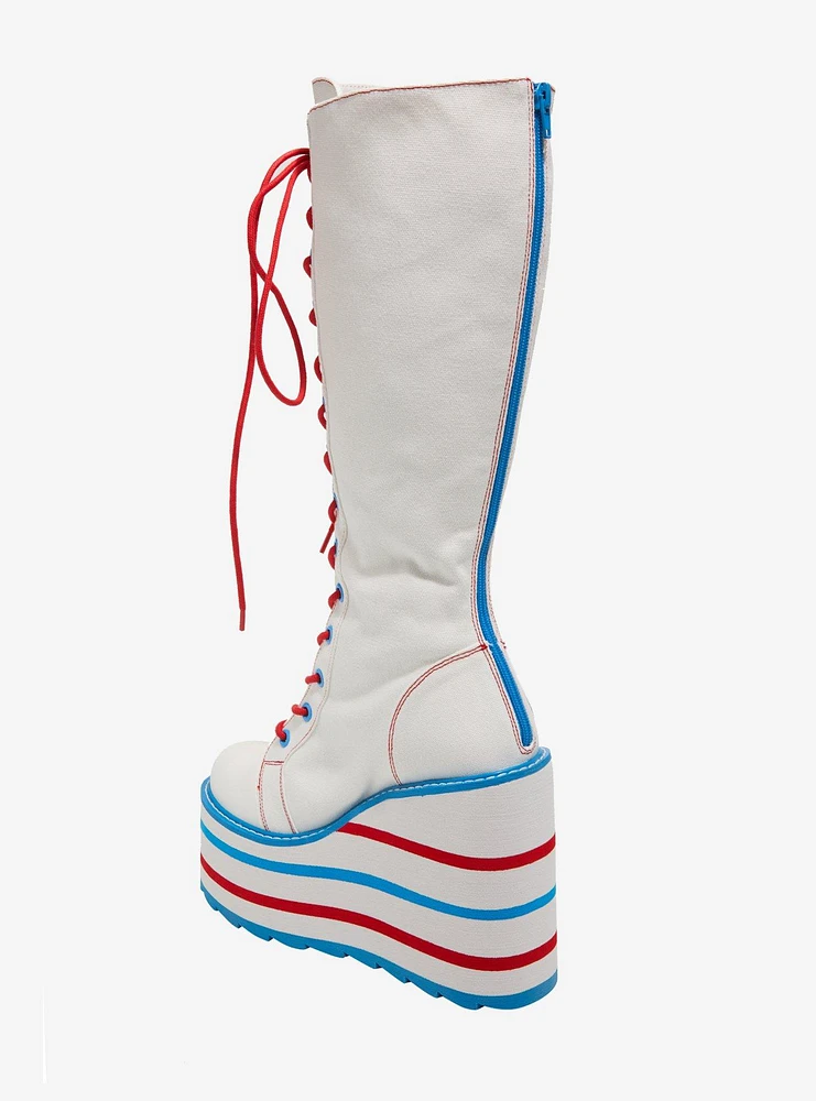 Hello Kitty X YRU White & Red Detention Platform Boots