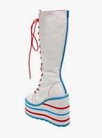 Hello Kitty X YRU White & Red Detention Platform Boots