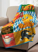 Looney Tunes Artsy Tweety Micro Raschel Throw