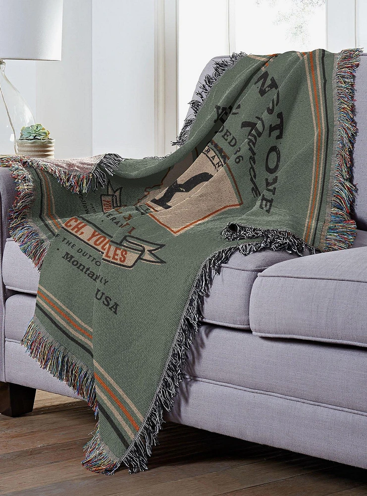 Yellowstone Property of the Dutton Family Tapestry Throw