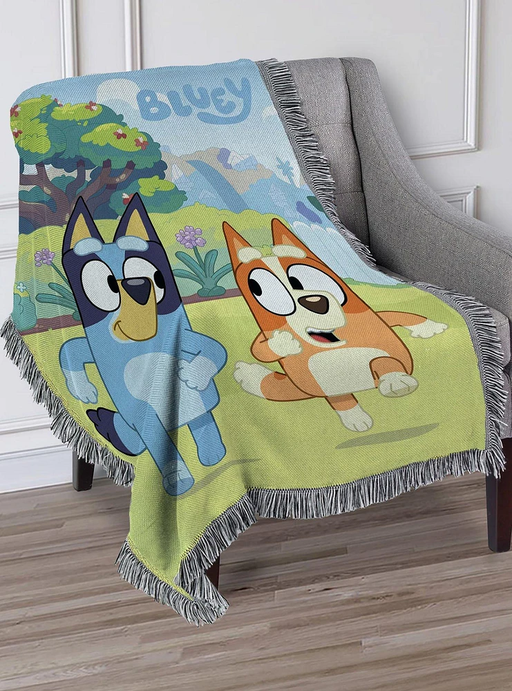 Bluey Jogging Bluey Woven Tapestry Throw