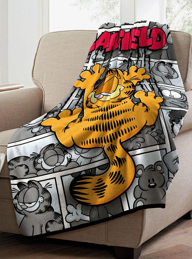 Garfield Cat Scratch Smile Micro Raschel Throw