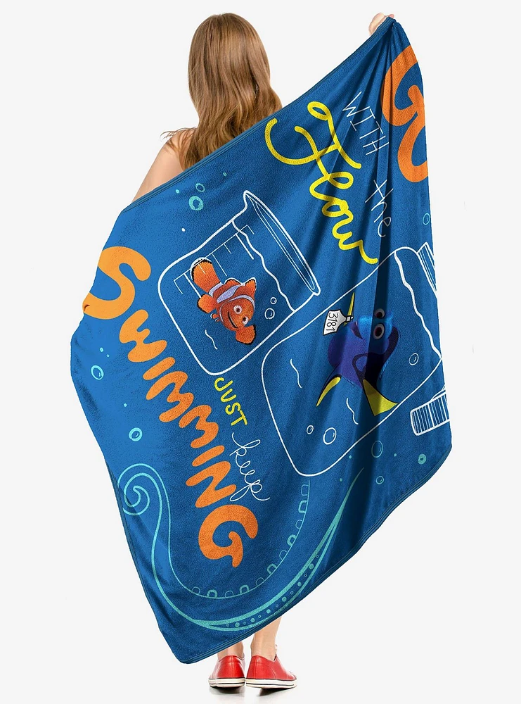 Disney Pixar Finding Nemo With The Flow Micro Raschel Throw