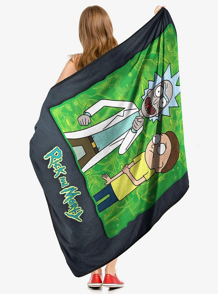 Rick & Morty Rick Investigates Micro Raschel Throw