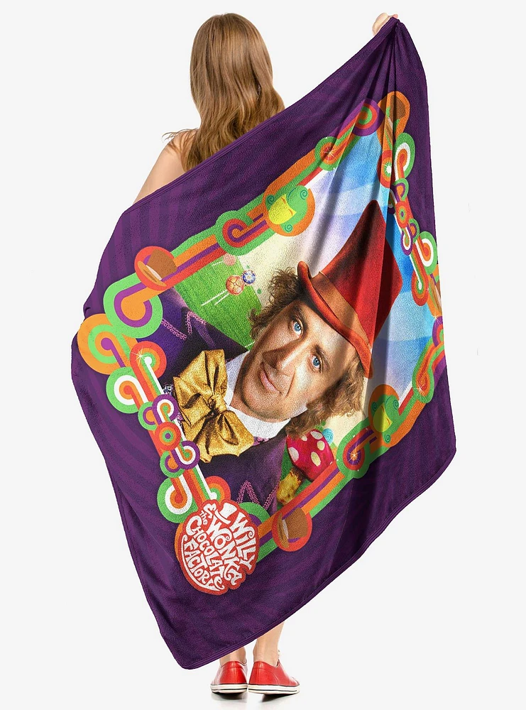 Willy Wonka Wonderful Wonka Micro Raschel Throw