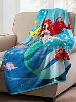 Disney The Little Mermaid Ariel Floatie Friends Micro Raschel Throw