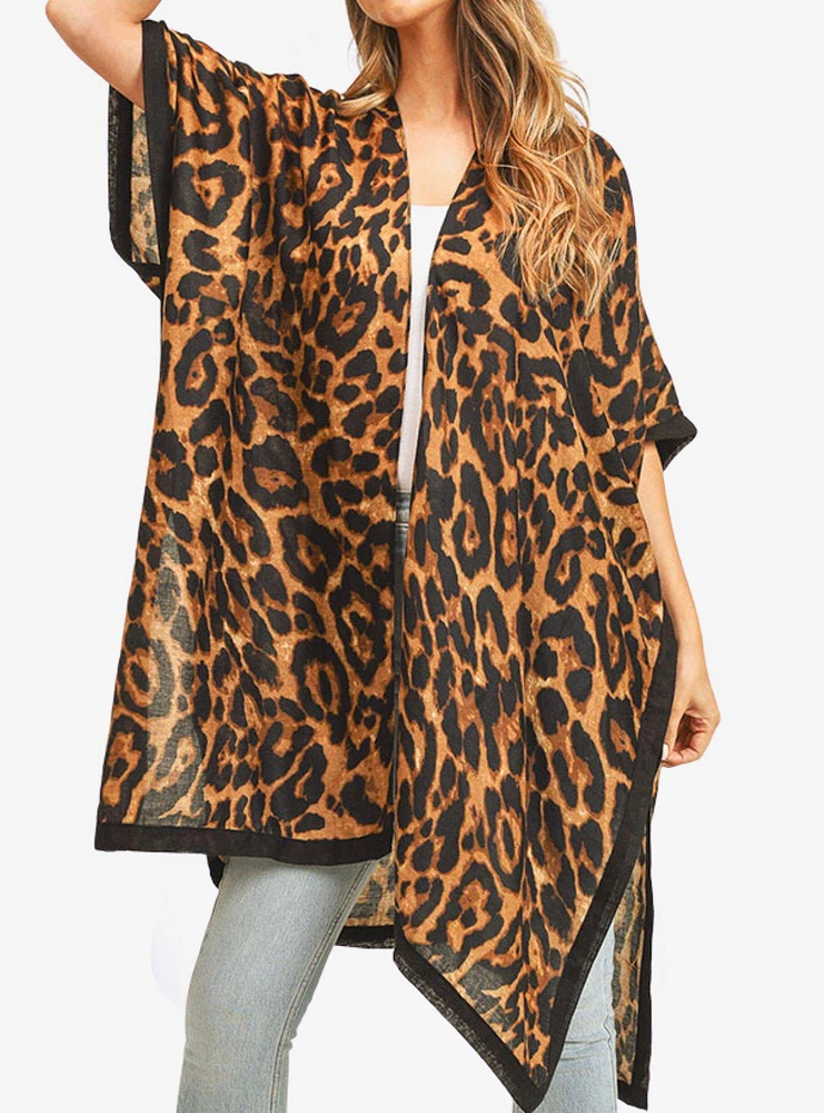 Leopard Print Duster Kimono