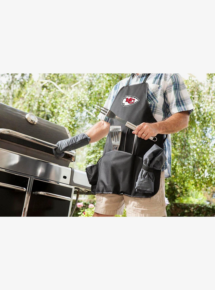 NFL Kansas City Chiefs BBQ Apron Tote Grill Set