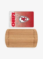 NFL Kansas City Chiefs Football Field Glass Top Cutting Board