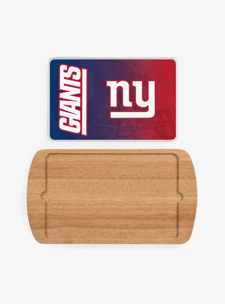 NFL New York Giants Football Field Glass Top Cutting Board