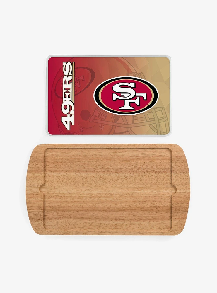 NFL San Francisco 49ers Football Field Glass Top Cutting Board