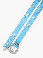 Light Blue Star Stud Bling Belt