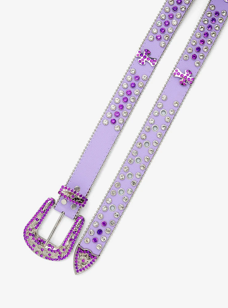 Purple Cross Bling Belt