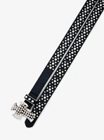 Black & Silver Bling Cross Stud Belt