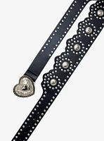 Heart Stud Scallop Belt