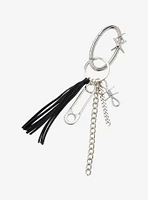 Safety Pin Barbed Wire Chain Key Chain