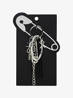 Safety Pin Barbed Wire Chain Key Chain