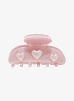 Sweet Society Pink Heart Rhinestone Claw Hair Clip