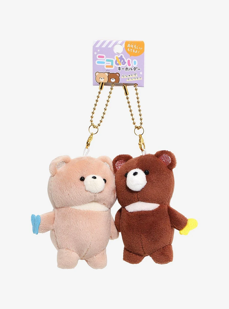 Nikomei Bear Buddies Magnetic Plush Key Chain Set