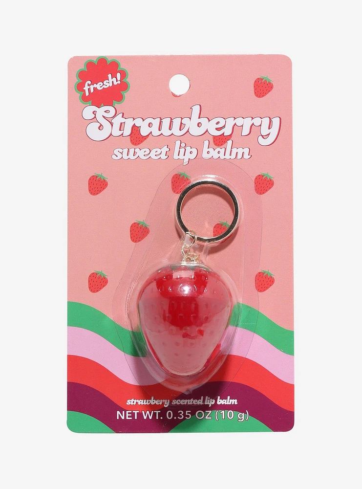 Strawberry Lip Balm Key Chain