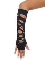 Leg Avenue Black Destructed Arm Warmers