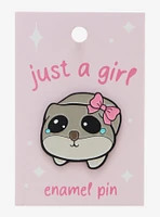 Hamster Just A Girl Enamel Pin