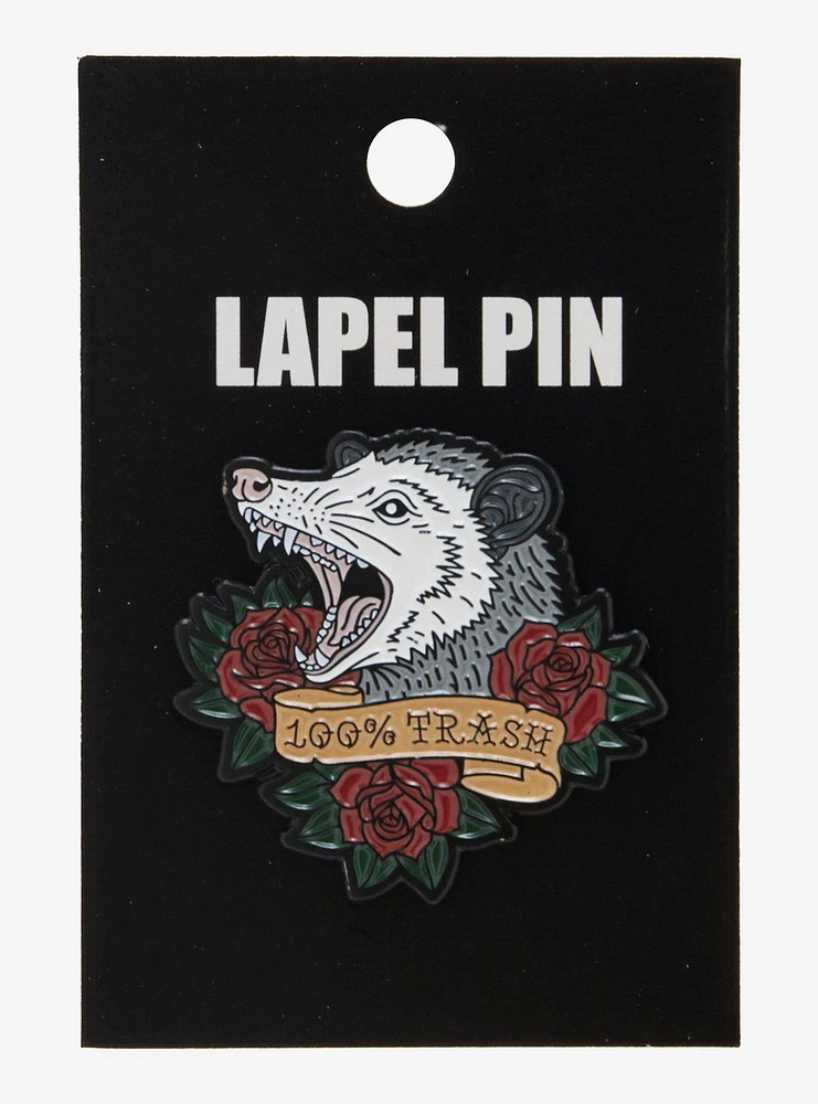 Possum 100 Percent Trash Enamel Pin