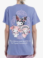 Kuromi My Melody & Sweet Piano Boyfriend Fit Girls T-Shirt