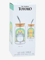 Studio Ghibli® My Neighbor Totoro Stained Glass Totoro Portrait Glass Tumbler with Straw - BoxLunch Exclusive