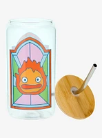 Studio Ghibli® Howl's Moving Castle Calcifer Stained Glass Portrait Glass Tumbler with Straw - BoxLunch Exclusive