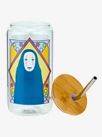 Studio Ghibli® Spirited Away No Face Stained Glass Portrait Glass Tumbler with Straw - BoxLunch Exclusive