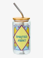 Studio Ghibli® Spirited Away No Face Stained Glass Portrait Glass Tumbler with Straw - BoxLunch Exclusive
