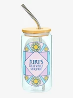 Studio Ghibli® Kiki's Delivery Service Jiji Stained Glass Portrait Glass Tumbler with Straw - BoxLunch Exclusive