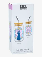 Studio Ghibli® Kiki's Delivery Service Jiji Stained Glass Portrait Glass Tumbler with Straw - BoxLunch Exclusive