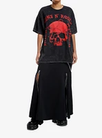 Guns N' Roses Skull Mineral Wash Girls Oversized T-Shirt