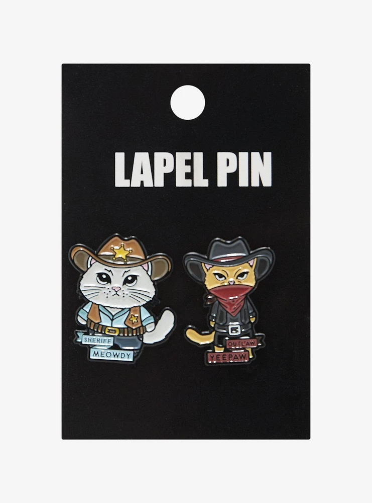 Cat Wild West Enamel Pin Set