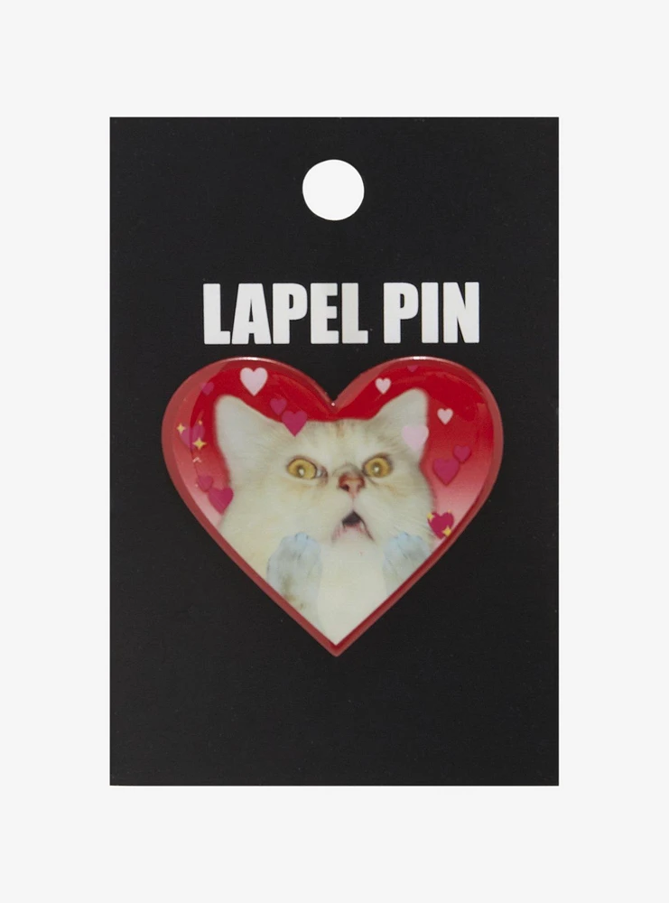 Cat Heart Resin Enamel Pin