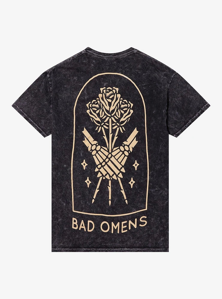 Bad Omens Skeletons Holding Roses Relaxed Fit Girls T-Shirt