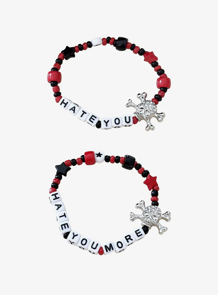 Hate You Skull Best Friend Bracelet Set