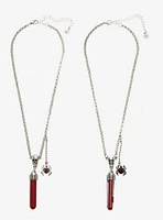 Blood Vial Spider Skull Best Friend Necklace Set