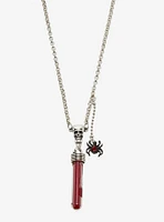 Blood Vial Spider Skull Best Friend Necklace Set