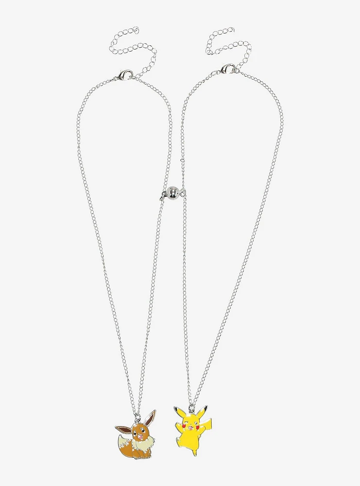 Pokemon Pikachu & Eevee Magnet Best Friend Necklace Set