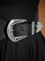 Western Rhinestone Wide Belt