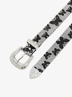 Black & Silver Butterfly Rhinestone Belt